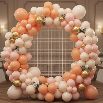 RUBFAC Peach Balloon Garland Kit - 129pcs Latex Balloons in Light Orange & Blush Pink | Perfect for Weddings, Showers & Birthdays