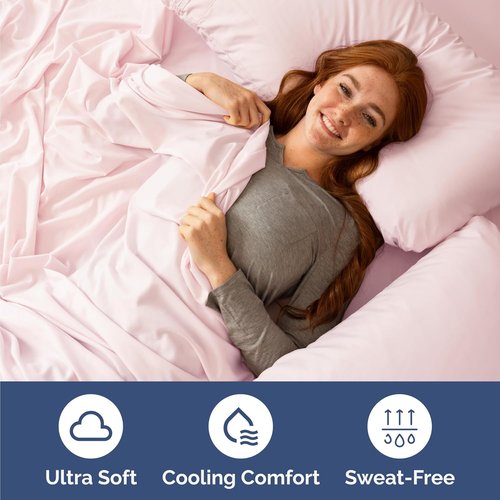Comfy Twin Size 3-Piece Sheet Set by [Brand Name] | Breathable, Cooling Hotel Luxury Bedding - Deep Pockets, Soft, Wrinkle-Free - Lavender Pink