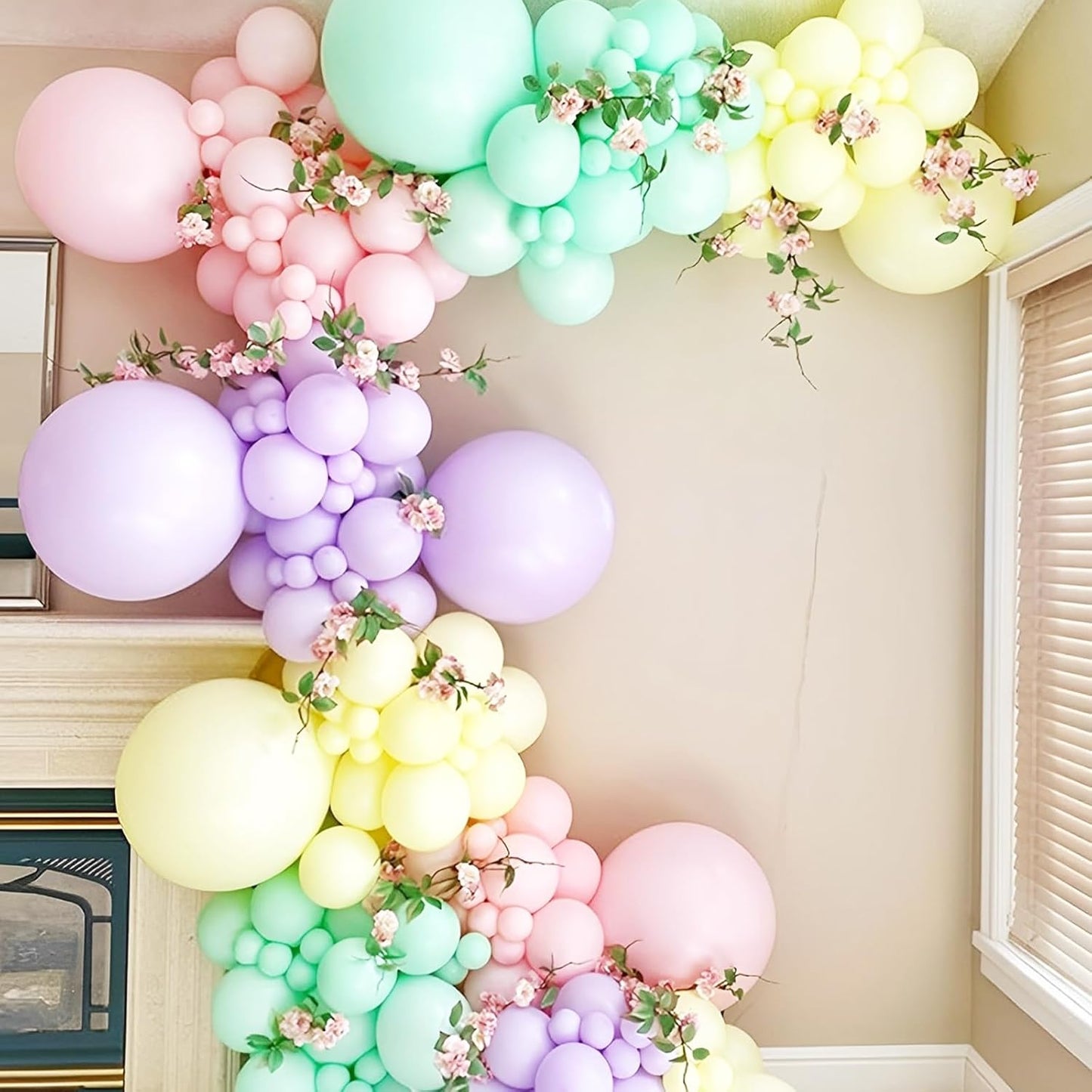Voircoloria 105pcs Pastel Balloons - 12-Inch Latex Party Balloons for Birthdays, Weddings & Celebrations