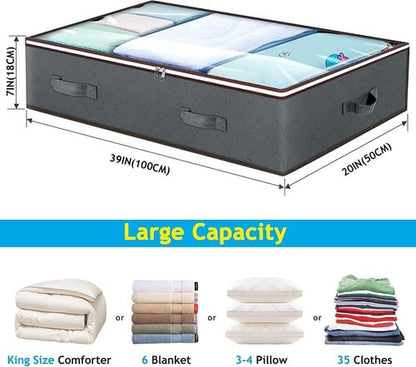 90L Under Bed Storage Containers by [Brand Name] - Clear Lids for Organizing Toys & Clothing | 2 Pack