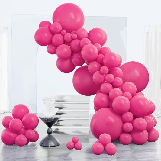 PartyWoo Hot Pink Balloons - 152-Piece Arch Kit with Various Sizes for Baby Showers & Birthdays