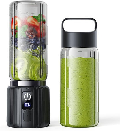 COKUNST Portable Blender - Compact 17oz Smoothie Maker with 8 Blades & LED Display | USB-C Rechargeable, Black