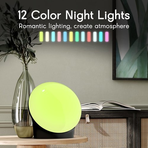 BrownNoise White Noise Machine - 30 Soothing Sounds, 12 Colors, Adjustable Brightness & Timers