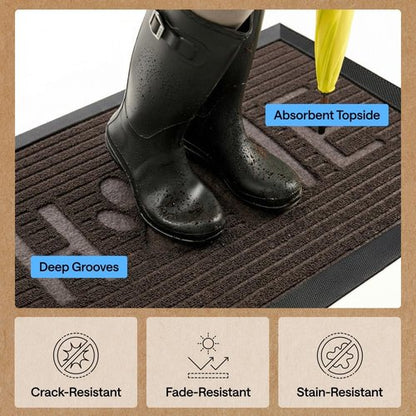 GORILLA GRIP Waterproof All-Season WeatherMAX Doormat - Natural Rubber, Stain & Fade Resistant, Espresso Color
