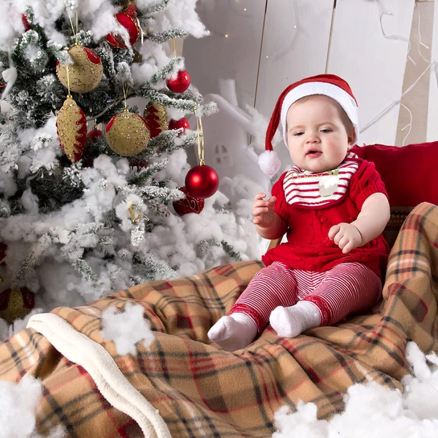 Skiennix Christmas Fake Snow | Fluffy Fiber Artificial Snow for Indoor Decoration - Flame Resistant