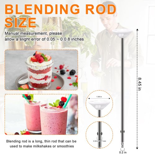 Hand Mixer Beaters Replacement for Cuisinart CHM Series, Stainless Steel Beater, Whisk, Dough Hook, Blending Rod Attachments Parts for HM-90S HM-50 HM-70 CHM-3 CHM-7PK 9 7 5 3 Mixers Blender - 6 PCS