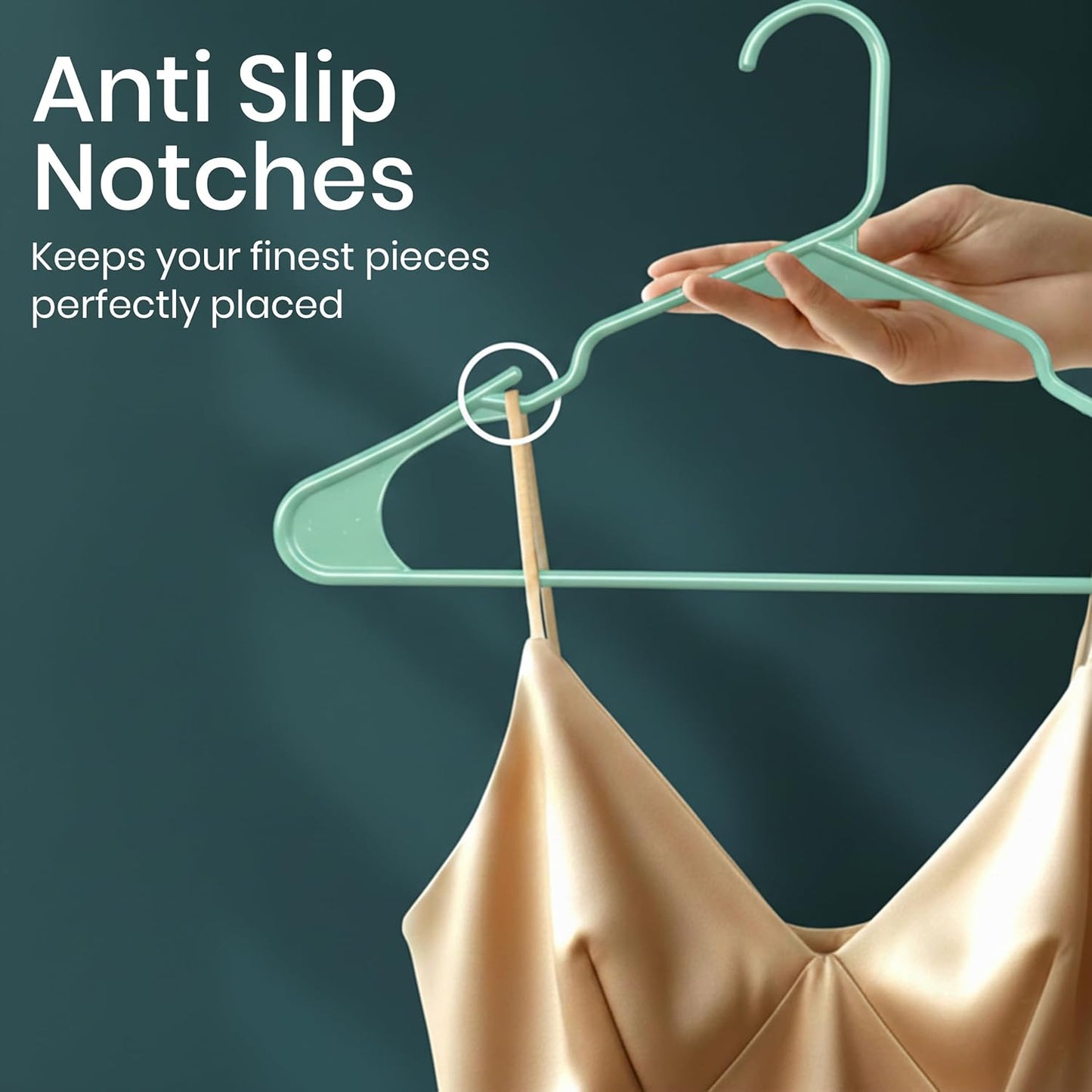 Utopia Home Plastic Hangers 30 Pack - Durable Space-Saving Clothes Hangers - Aqua Closet Organizers