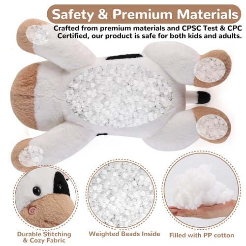 gnomantic Cow Weighted Stuffed Animals - 22 Inch 4.5 Pounds Weighted Plushies Cow Stuffed Animals - Big Stuffed Cow Weighted Plush Pillow - Cute Plush Toys Gifts for Kids & Adults (22" 4.5 lbs)