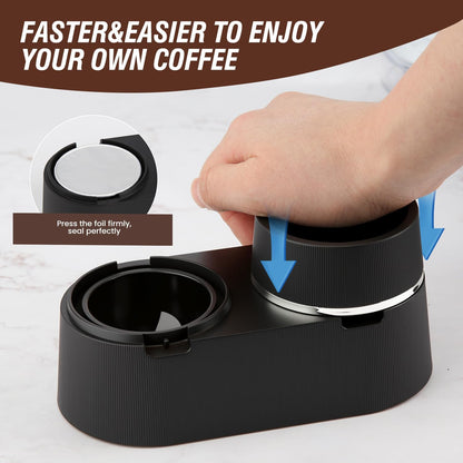 Nespresso Reusable Double Pods Kit - Refillable Coffee Pods with 52 Foil Seals for Espresso Machines