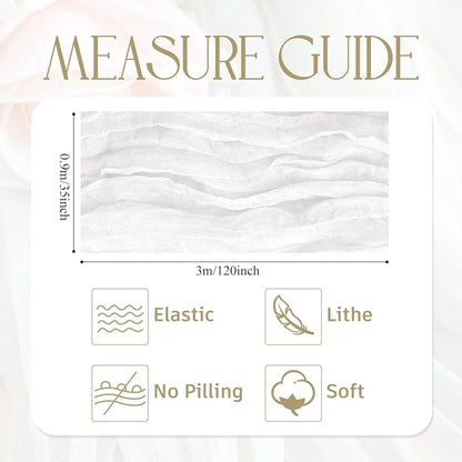 Ivory Cheesecloth Table Runner 10ft - Boho Gauze 6 Pack (Variation: Ivory+6 Pack)