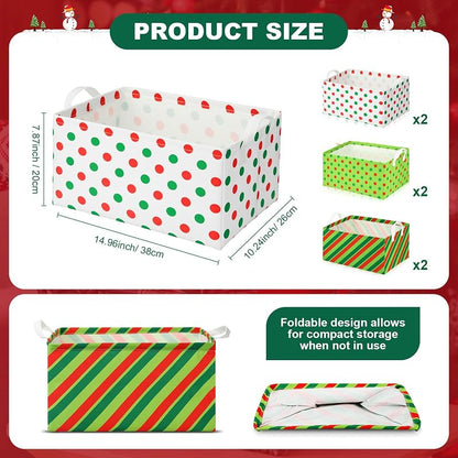 6 Pack Large Christmas Storage Baskets - Classic (Variation: Classic)
