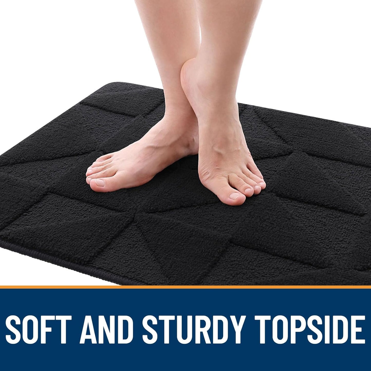 OLANLY Indoor Door Mat - Non-Slip, Absorbent & Dirt-Resistant | Washable Low-Profile Entry Doormat (32x20 inches, Black)