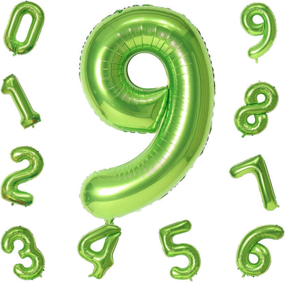 Regine Switzerland 40-Inch Green Foil Number 9 Balloon - Large Helium Decoration for Birthdays & Anniversaries