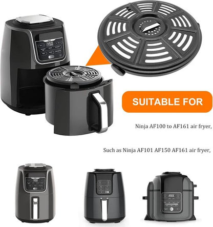 GWY Air Fryer Replacement Tray - Food Grade Grill Pan for Ninja AF101, AF161, AF150 XL | 8.2'' Round, Dishwasher Safe