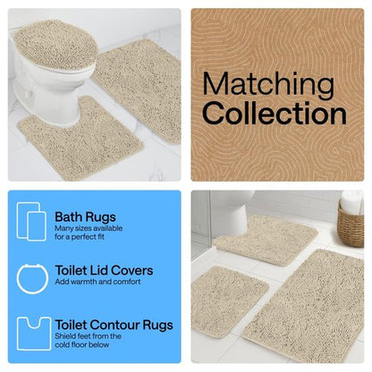 GORILLA GRIP Bath Rug Mat 60x24, Thick Soft Absorbent Chenille, Quick Dry Microfiber Mats, Rubber Backing Machine Washable Shower Floor Rugs, Bathmat Runner, Bathroom Home Decor Accessories, Sand
