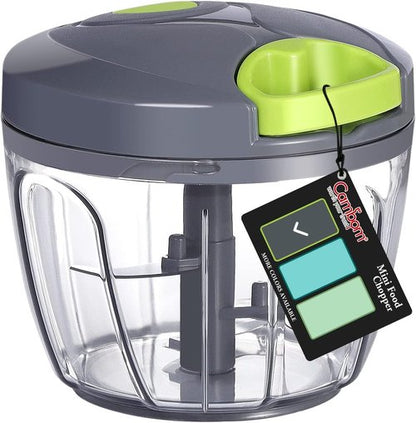 Cambom Manual Food Chopper - BPA-Free Vegetable Cutter for Onions, Fruits & Nuts | 650ml Gray