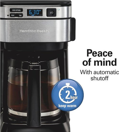 Hamilton Beach 12-Cup Programmable Coffee Maker - FrontFill Design for Easy Use