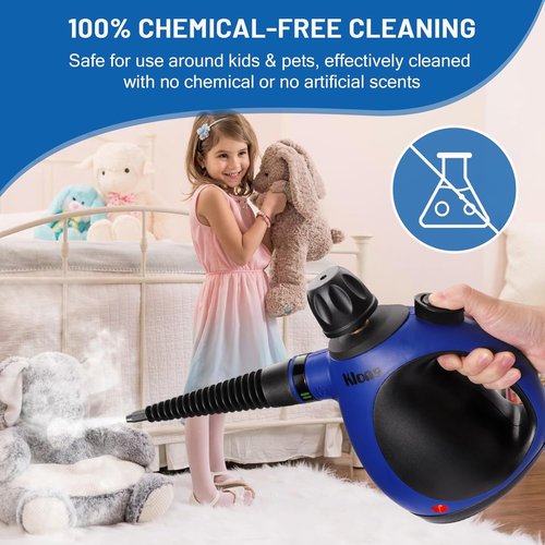 KLONA Steam Cleaner, Multi-Purpose Handheld with 10 Accessories for Removing Steam Cleaner for All Dirt, Upholstery Furniture, Sofa, Tiles, Floor,Car, Window, Bathroom,Upholstery