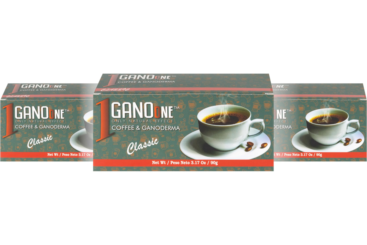 1 Box GanoOne Classic Coffee - Reishi Mushroom Instant Coffee - with Organic Ganoderma Extract - Easy to Use 30 Single-Serve Sachets