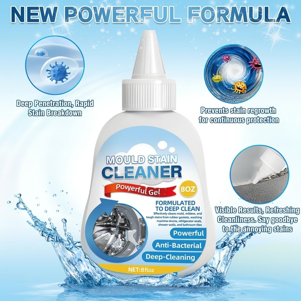 Skiennix Home Remover Gel - 8 Fl Oz Washing Machine Cleaner for Grout, Caulk & Bathroom Surfaces