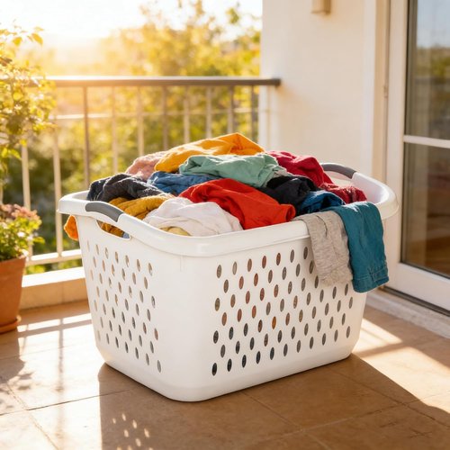 2 Pack Extra Large Plastic Laundry Basket by [Brand Name] - Sturdy Carry Handles for Easy Transport | White