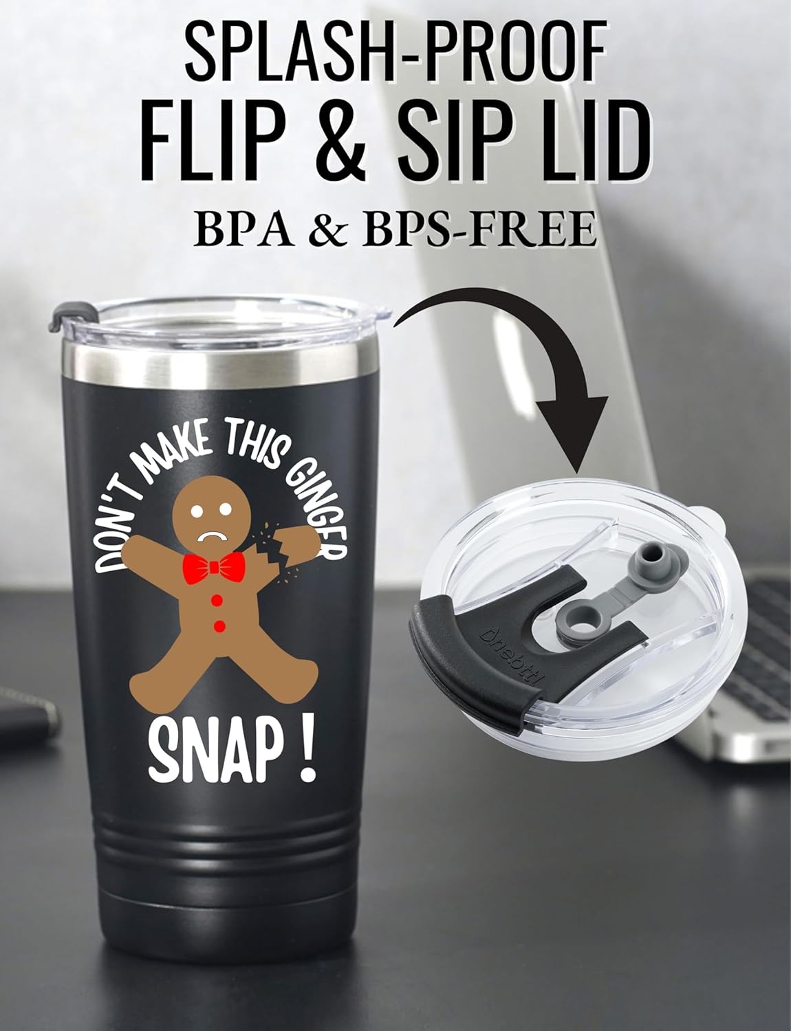 Onebttl Stainless Steel Insulated Tumbler - Funny Gingerbread Gift for Birthdays & Christmas | 20oz