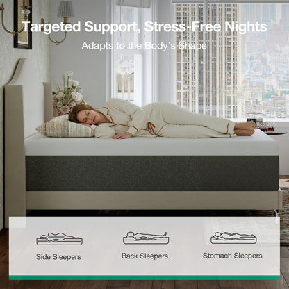 Novilla Bliss Queen Size Memory Foam Mattress - 10 Inch Cool-Touch Cover for Refreshing Sleep & Pain Relief