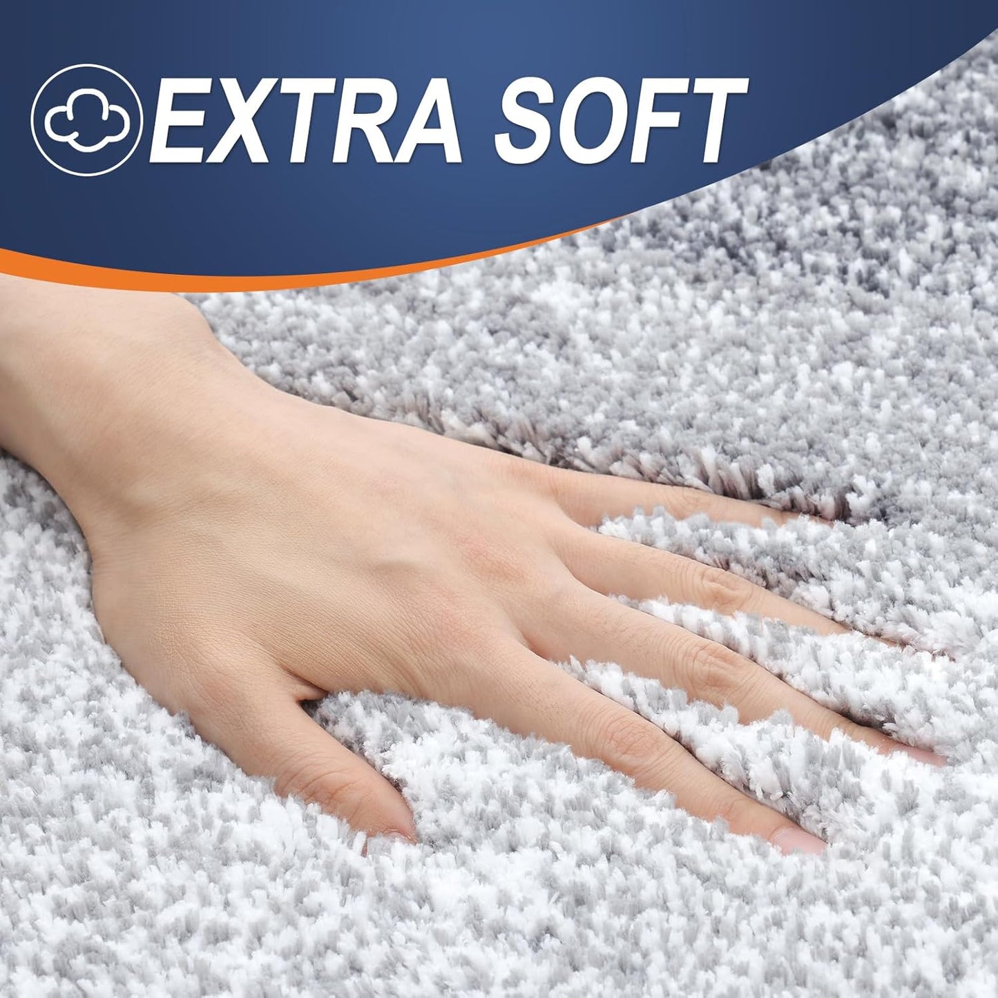 OLANLY Large Bathroom Rugs - Extra Soft Microfiber Mat 70x46 | Quick Dry & Washable, Light Grey
