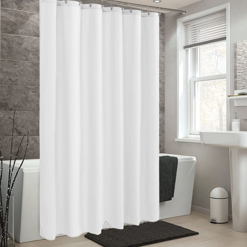 ALYVIA SPRING Long Fabric Shower Curtain Liner Waterproof - 72" x 78", Soft & Lightweight Long Shower Curtain with Magnets, Machine Washable - 72x78, White