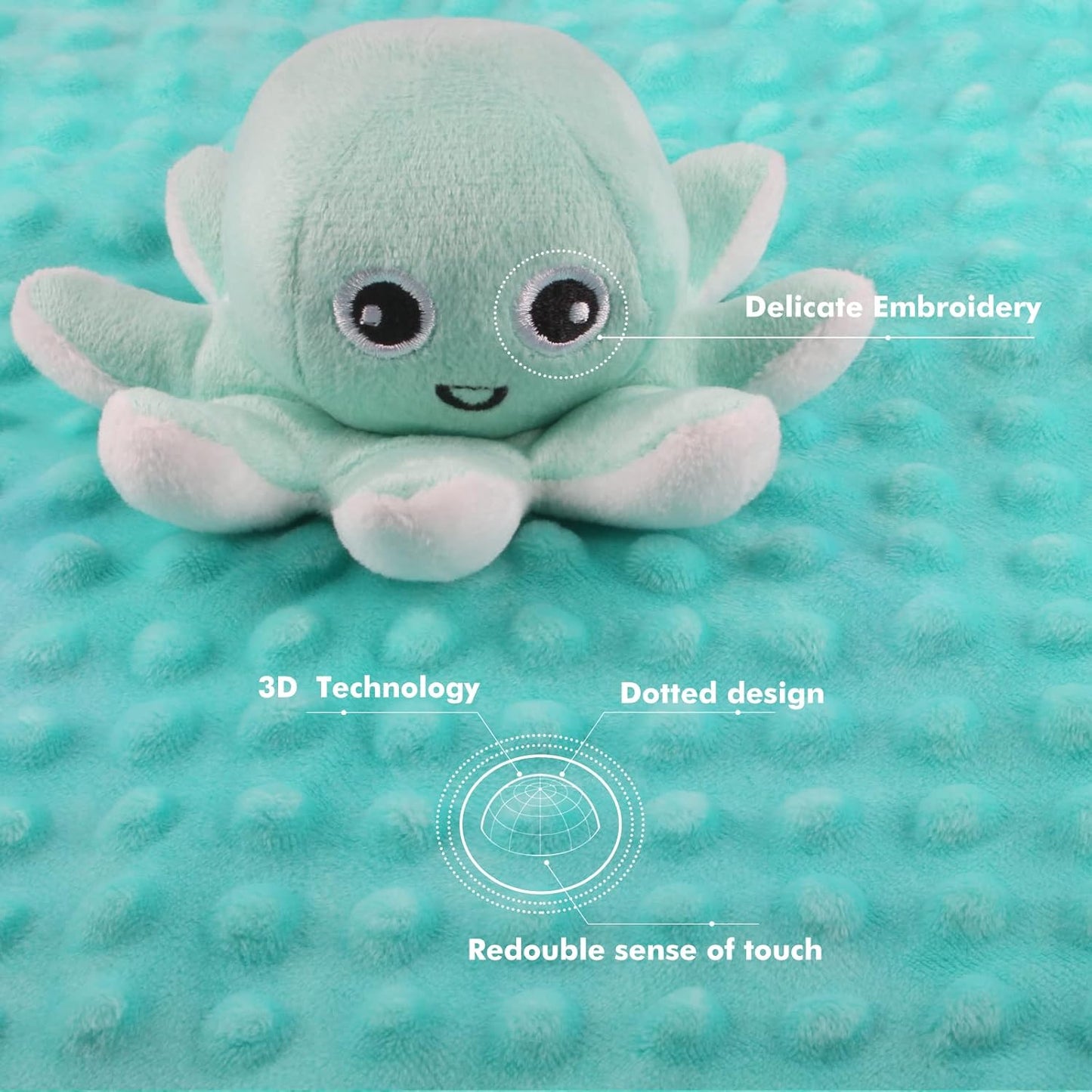 Skiennix Baby Security Blanket - Plush Octopus Lovey Snuggle Toy for Newborns | Perfect Gift for Boys & Girls