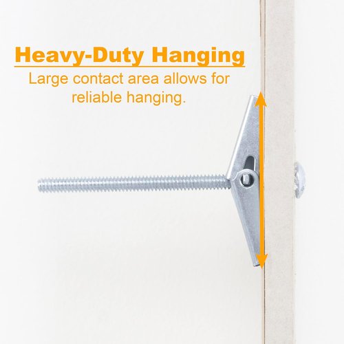 KURUI Heavy Duty Hollow Wall Anchors - 28-Piece Metal Drywall Anchor Kit with Toggle Bolts & Wing Nuts | 3 Sizes