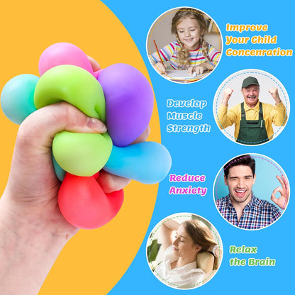 Skiennix 12 Pack Stress Cube Set - Slow Rising Squishy Fidget Toys for Anxiety Relief | Ideal for Kids & Adults