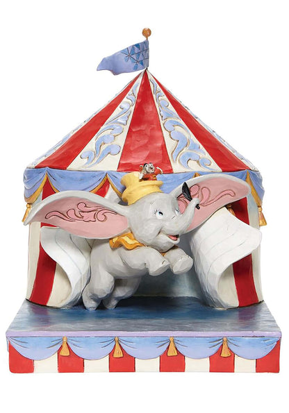 Enesco Disney Traditions by Jim Shore Dumbo Flying Out of Tent Scene Figurine, 9.5 Inch, Multicolor