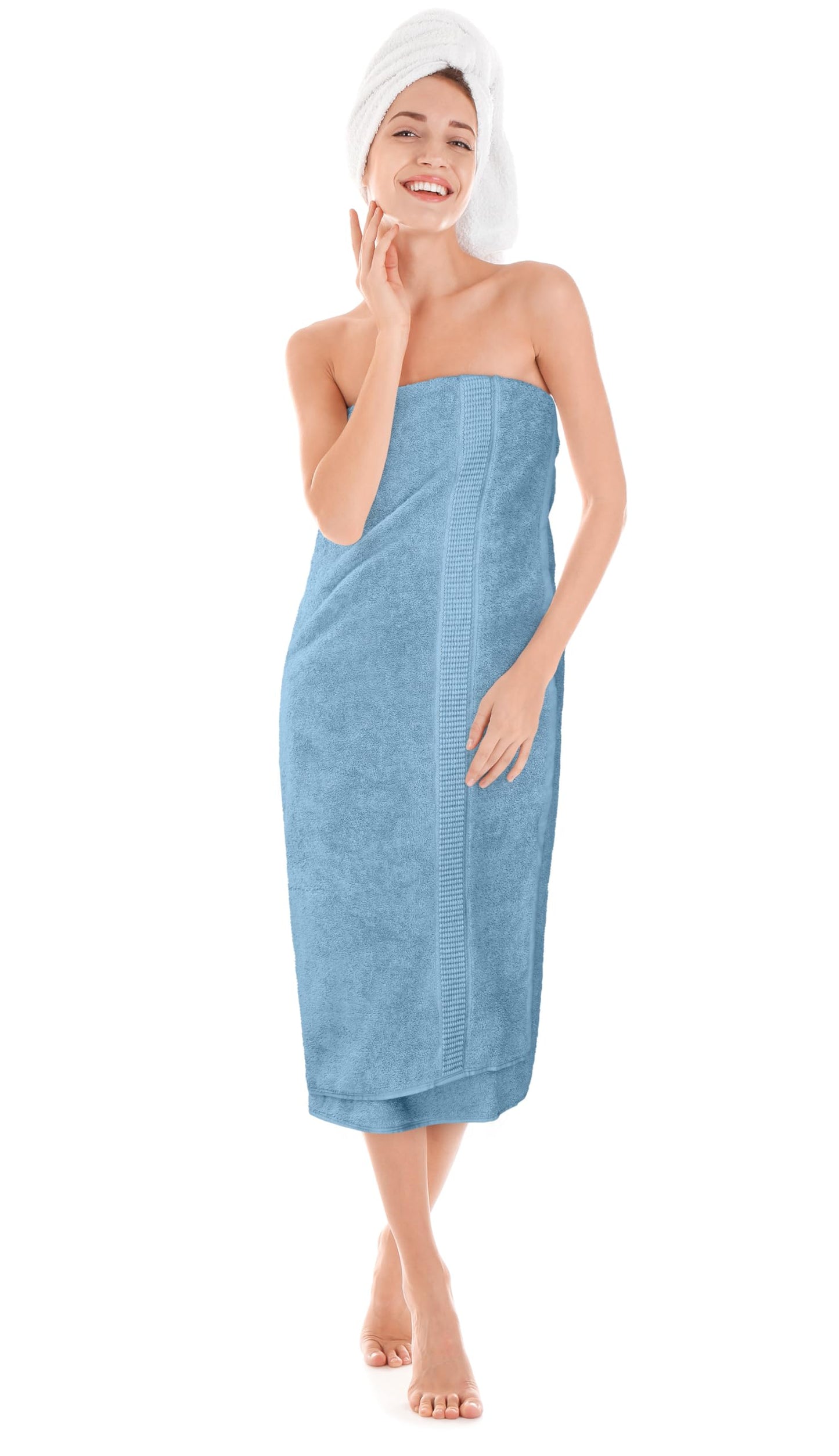 Utopia Towels Luxurious Jumbo Bath Sheet 2 Piece, 600 GSM, 35 by 70 Inches, 100% Ring Spun Cotton, Highly Absorbent and Quick Dry Extra Large Bath Towel, Super Soft Towel, Sky Blue