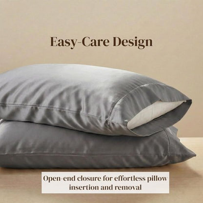 Beckham Hotel Collection Pillowcases - Queen Size Set of 2 | Silky Smooth 500TC Cool Touch Cotton, Dark Gray