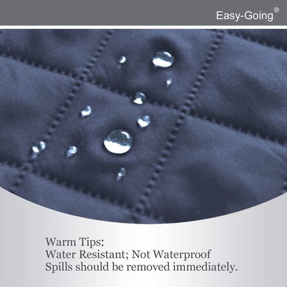 Easy-Going Reversible Loveseat Couch Cover for 2 Cushion Couch Sofa Cover for Dogs Water Resistant Furniture Protector with Foam Sticks Elastic Straps for Pet (Loveseat, Dark Blue/Ivory)