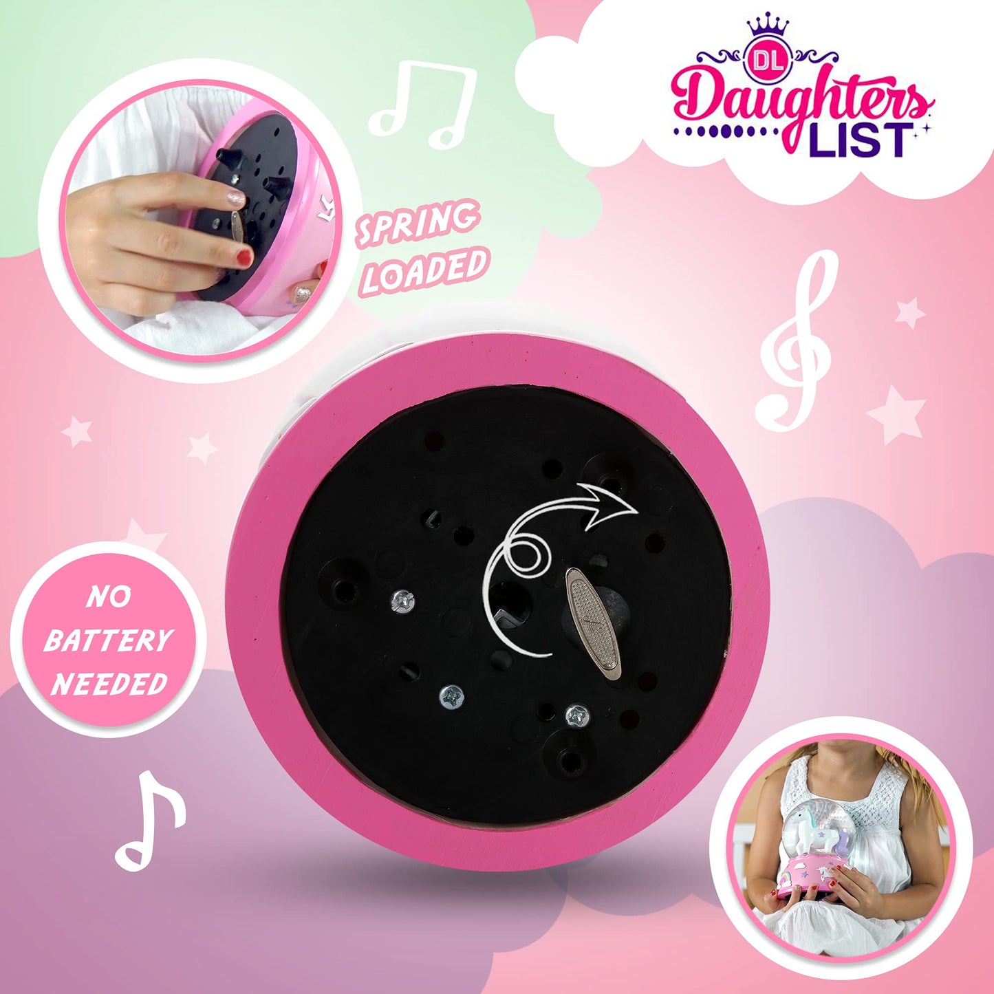 Shatterproof Unicorn Snow Globe for Girls - Handpainted with Musical Melody - Plastic Snow Globes for Kids - Unbreakable Snow Globe - Child Safe