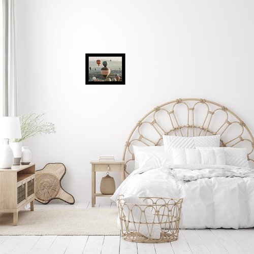 JCJMY 4x6 Picture Frame Black for Wall Hanging or Tabletop, Wall Mounting Horizontally or Vertically, 4 x 6 Wall Gallery Poster Photo Frame with Shatter Resistant Plexiglass, Black