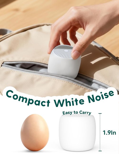 Babelio White Noise Sound Machine - Pocket Mini Pro | 1000mAh Battery, 25 Non-Looping Sounds, Timer & Memory Function, Travel Essential