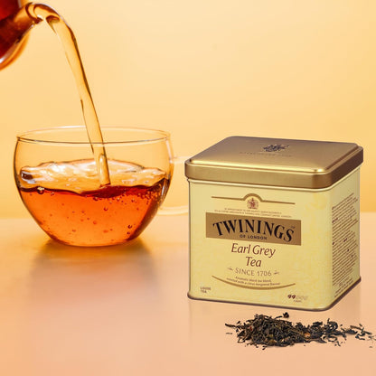 Twinings Earl Grey Loose Tea - Smooth & Flavorful Black Tea Leaves, 7.05 Ounce Tin