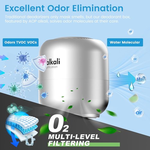 Fridge Deodorizer - 10-Year Lasting Odor Eliminator | Chemical-Free Freshness for Kitchen, Closet, Car & Pets - Silver