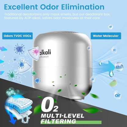 Fridge Deodorizer - 10-Year Lasting Odor Eliminator | Chemical-Free Freshness for Kitchen, Closet, Car & Pets - Silver