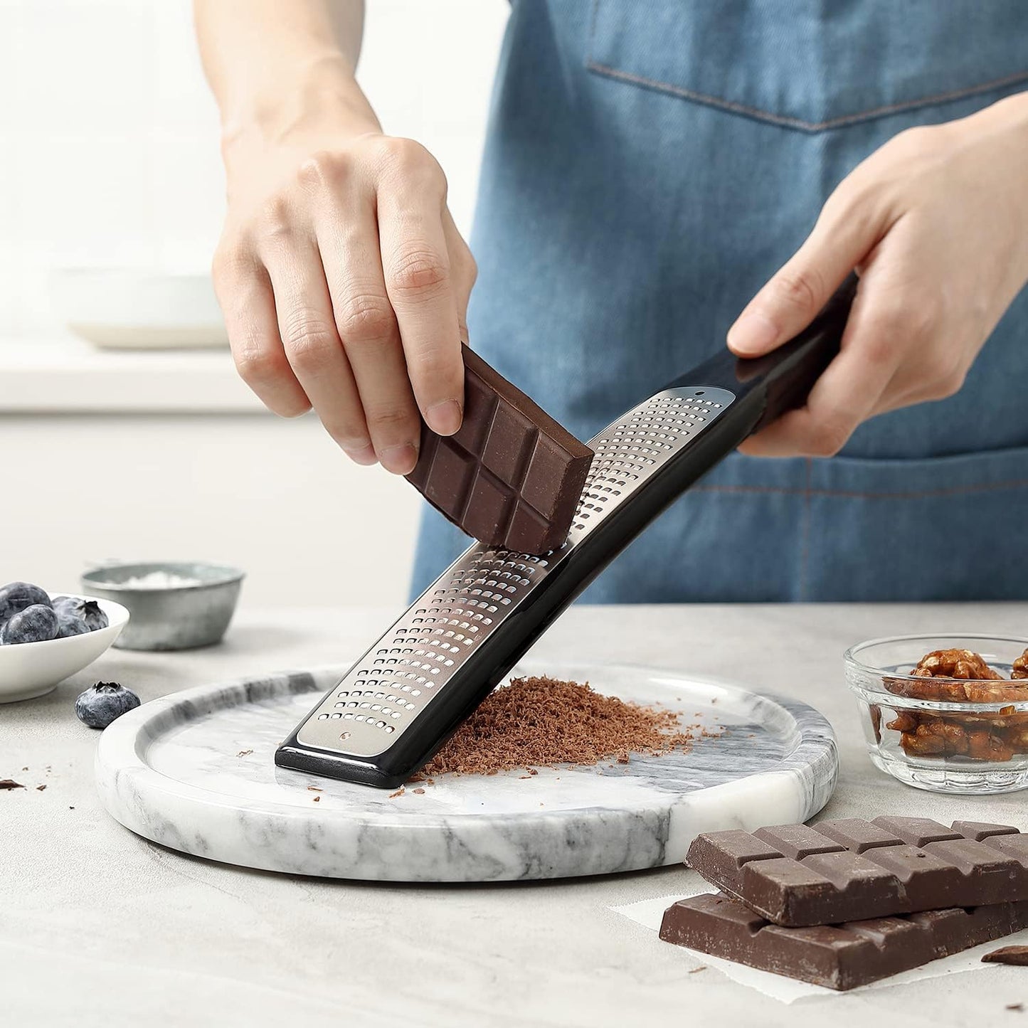 Spring Chef Premium Ice Cream Scoop & Stainless Steel Zester | 2-Piece Bundle in Black