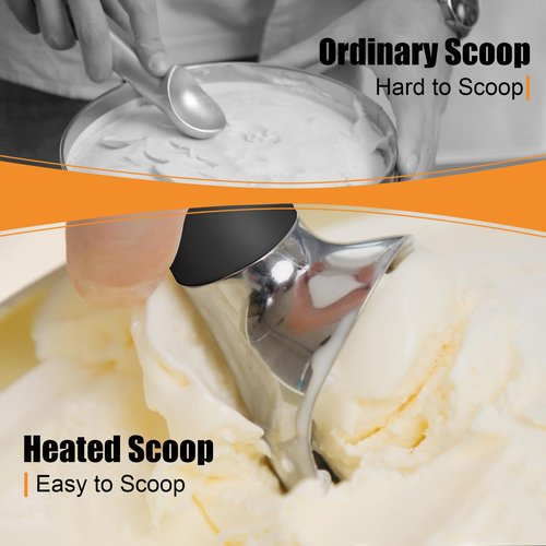 Dalicode Heated Ice Cream Scoop – Electric Scooper for Hard Ice Cream and Desserts, Handheld Heating Up to 158°F, Rechargeable with LED Display, Easy to Clean, Ideal Summer Gift