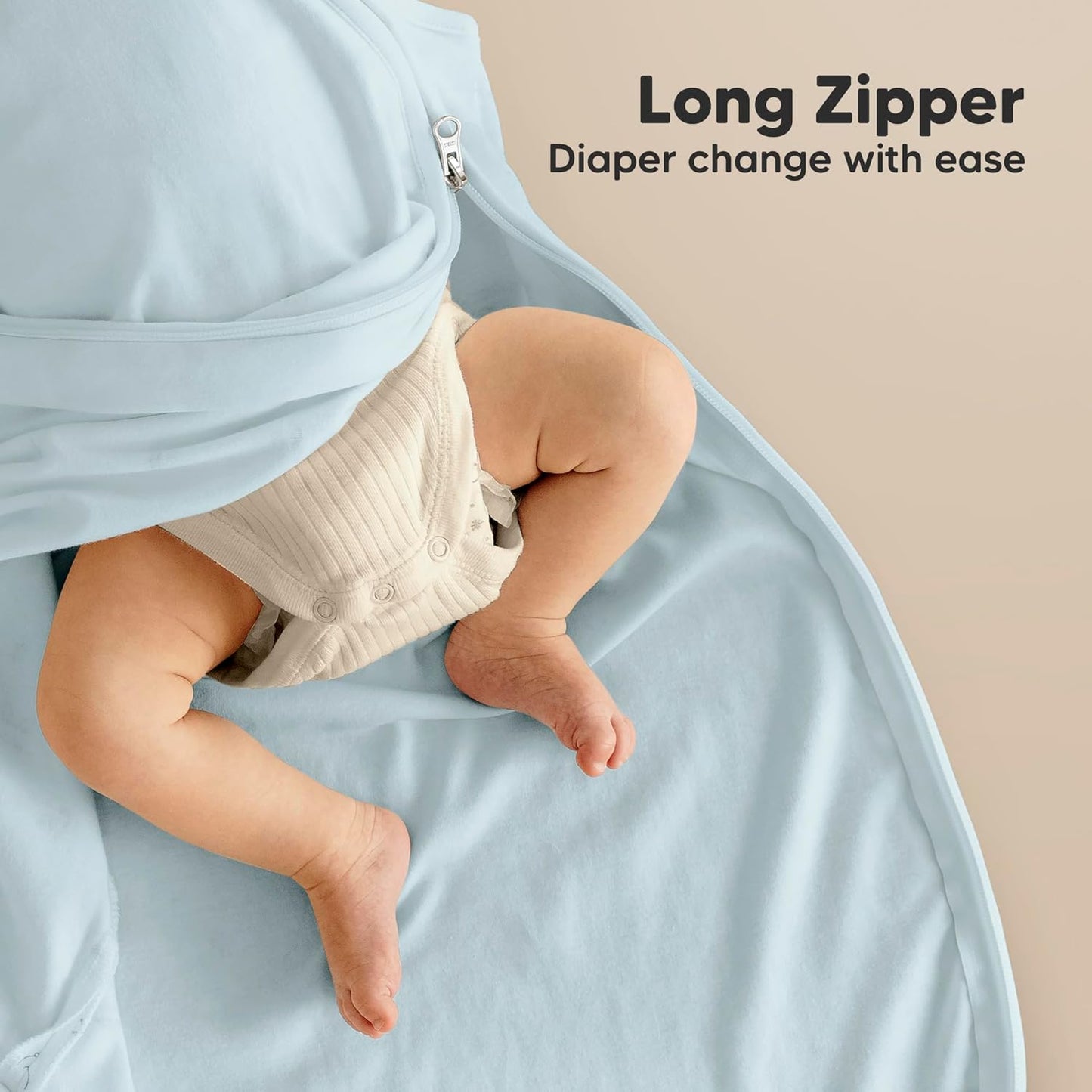 Skiennix Organic Baby Sleep Sacks - Soft & Breathable 100% Cotton Wearable Blankets | 0.5TOG, 6-18 Months (Glacier, M)