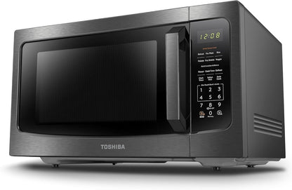 TOSHIBA Countertop Microwave Oven - Smart Sensor, 1200W, 1.6 Cu.ft, Black Stainless Steel