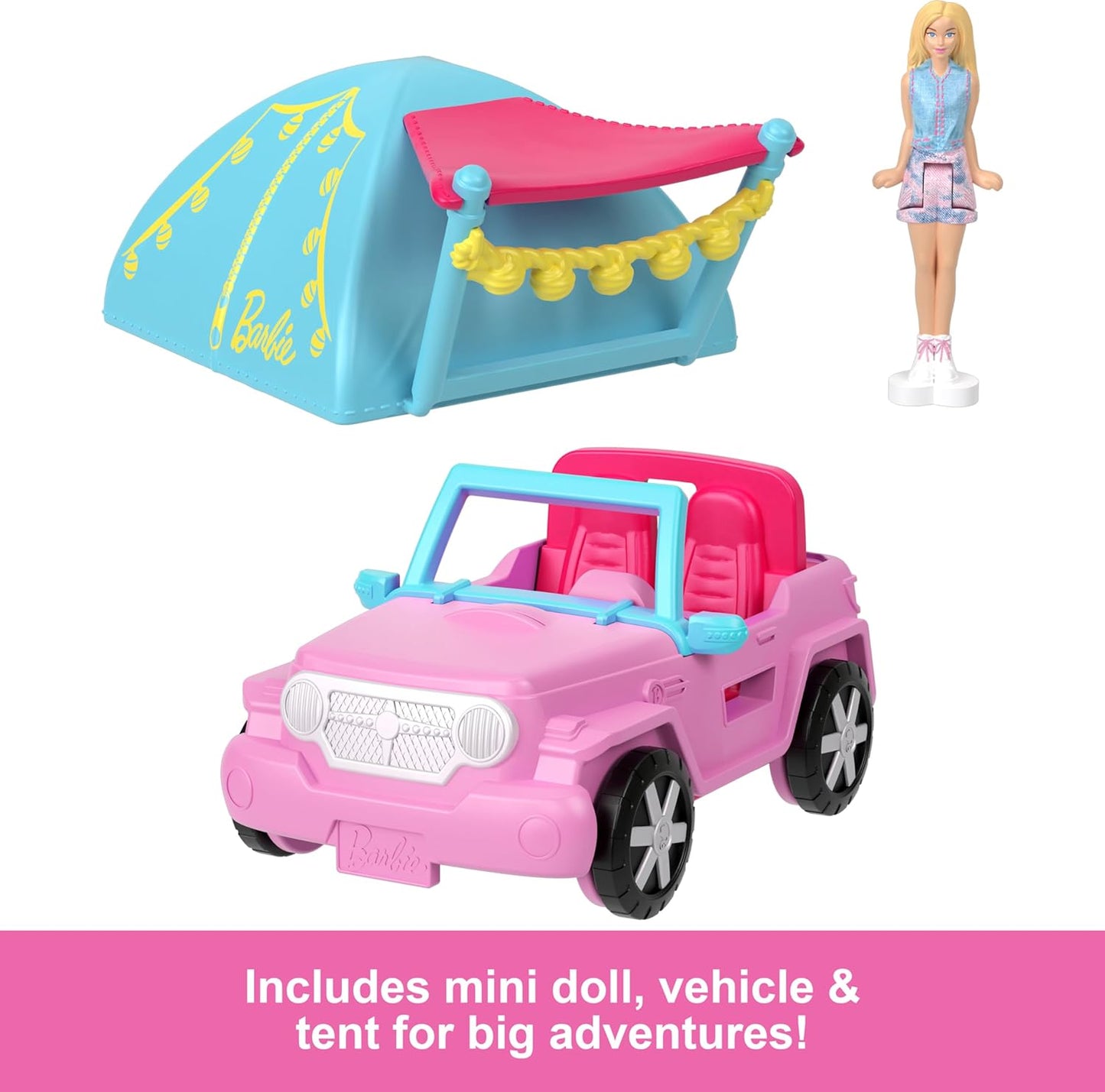 Barbie Mini BarbieLand Playsets - SUV Toy Vehicle with Color-Change Surprise & 1.5-Inch Doll