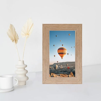 JCJMY 3x5 Picture Frame for Tabletop, 3 x 5 Photo Frame with Shatter Resistant Plexiglass, Sturdy 3 by 5 Poster Frame, Rustic Brown