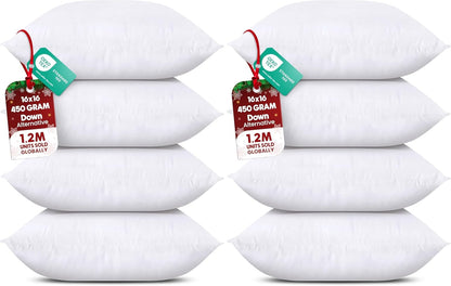 Utopia Bedding Throw Pillows - Set of 4 Fluffy Down Alternative Cushions | 16 x 16 Inches, White