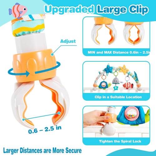 Jollybaby Musical Bassinet Mobile - Clip-On Toy with Music Box for Infants 0-12 Months | Starfish Design